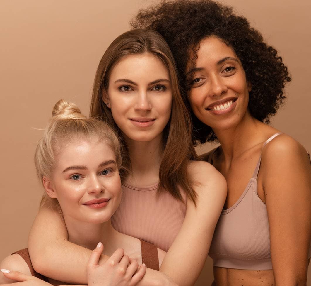 Group of women enjoying the results of their aesthetic treatments