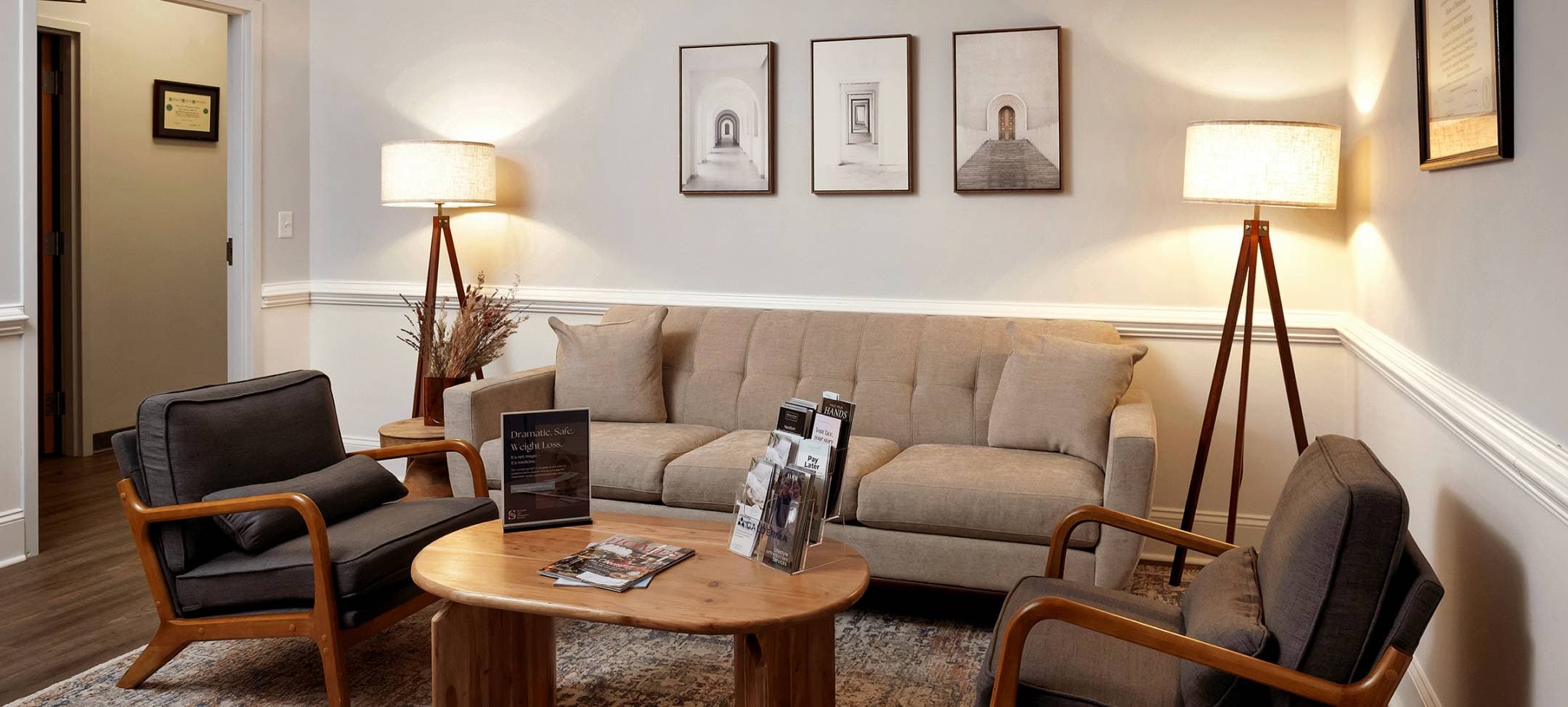 The waiting lounge at Savannah Age Management Medicine